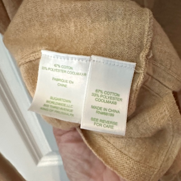 Lilly Pulitzer EUC lightweight Tan tassel neck sweater X-LARGE - Picture 6 of 6